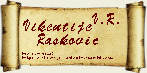 Vikentije Rašković vizit kartica